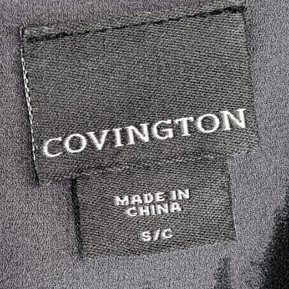 COVINGTON-Women's Ruffle Front Tank Top-Dressy-Black-Red-Work-Casual-Summer - Picture 12 of 15